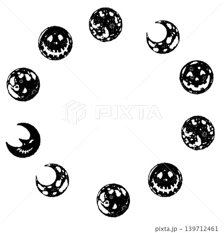 Assorted Moons Circular Frame Monochrome Assorted Moons Circular Frame Monochrome 139712461