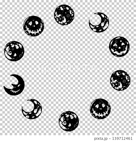 Assorted Moons Circular Frame Monochrome Assorted Moons Circular Frame Monochrome 139712461