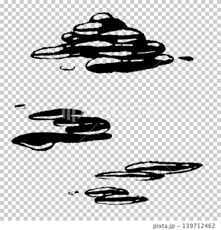 Night Clouds Monochrome Illustration - Hand Drawn Night Clouds Monochrome Illustration - Hand Drawn 139712462