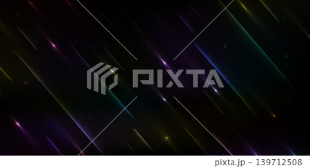 Cosmic streaks of multicolor light dynamic, vibrant, and perfect for futuristic or space themed art 139712508