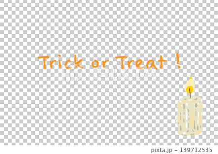太い蝋燭の横向きメッセージカード - ハロウィン手描き背景 太い蝋燭の横向きメッセージカード - ハロウィン手描き背景 139712535