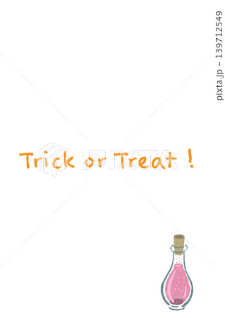 ピンクの魔法瓶の縦向きメッセージカード - ハロウィン背景 ピンクの魔法瓶の縦向きメッセージカード - ハロウィン背景 139712549