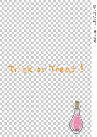 ピンクの魔法瓶の縦向きメッセージカード - ハロウィン背景 ピンクの魔法瓶の縦向きメッセージカード - ハロウィン背景 139712549