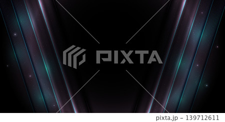 Futuristic neon light beams with glowing particles on a dark background, perfect for tech themes Futuristic neon light beams with glowing particles on a dark background, perfect for tech themes 139712611