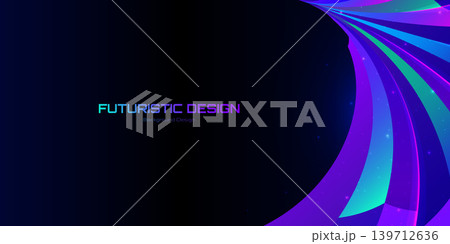 Colorful neon waves meet dark space in a sleek, modern layout perfect for tech and digital themes Colorful neon waves meet dark space in a sleek, modern layout perfect for tech and digital themes 139712636