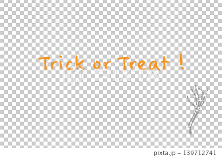 ガイコツの手イラスト付きハロウィン横向きメッセージカード ガイコツの手イラスト付きハロウィン横向きメッセージカード 139712741