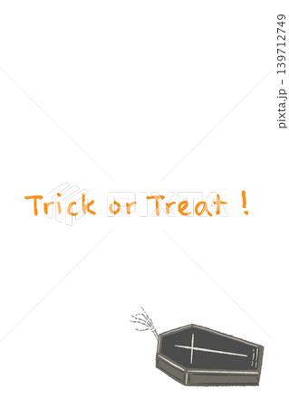 棺桶イラスト付きハロウィン縦向きメッセージカードテンプレート 棺桶イラスト付きハロウィン縦向きメッセージカードテンプレート 139712749