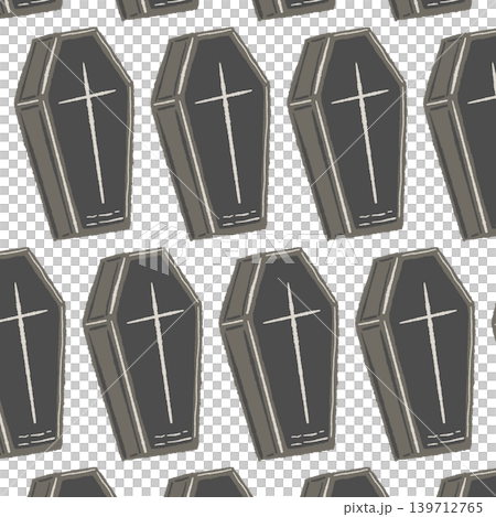 A seamless pattern background of a creepy coffin with a cross drawn on it. A seamless pattern background of a creepy coffin with a cross drawn on it. 139712765