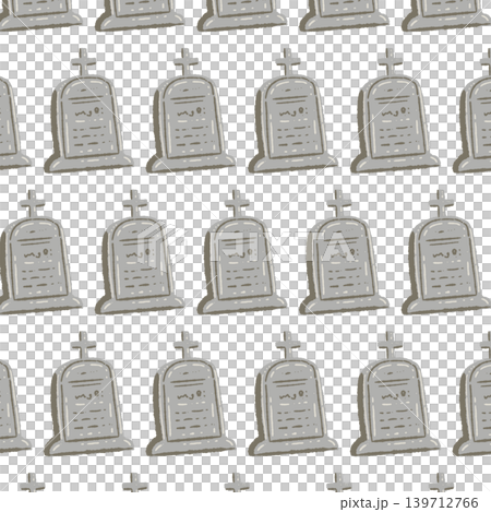 Seamless pattern background featuring eerie tombstones of various shapes. Seamless pattern background featuring eerie tombstones of various shapes. 139712766
