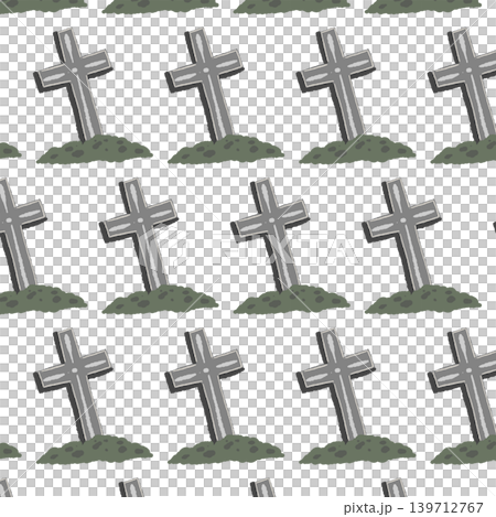 墓碑圖案背景，十字架插在地上。 139712767
