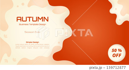 autumn season sale business banner with abstract fluid shapes autumn season sale business banner with abstract fluid shapes 139712877