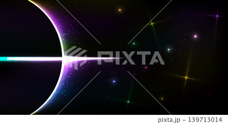 Abstract black hole design featuring glowing celestial bodies, Background decorated with colorful stars Abstract black hole design featuring glowing celestial bodies, Background decorated with colorful stars 139713014