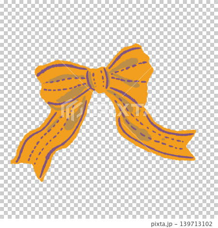 Hand-drawn style illustration of an orange ribbon bow, perfect for Halloween. Hand-drawn style illustration of an orange ribbon bow, perfect for Halloween. 139713102