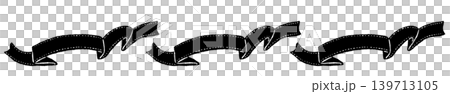 Hand-drawn style illustration of ribbon-like wavy monochrome line decoration (Halloween theme) Hand-drawn style illustration of ribbon-like wavy monochrome line decoration (Halloween theme) 139713105