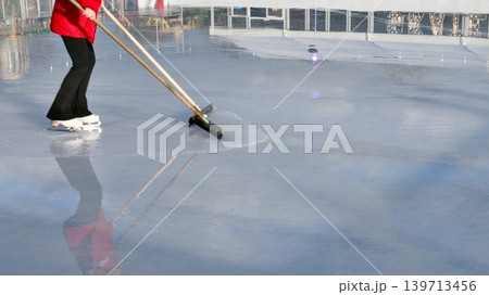 Preparation for Skating: Cleaning the Ice Rink Preparation for Skating: Cleaning the Ice Rink 139713456