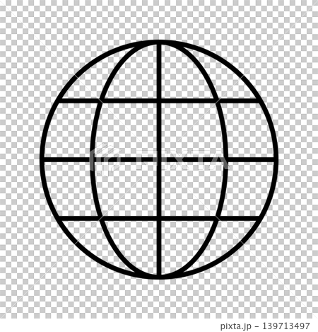 シンプルな地球アイコンのイラスト(線画)01 シンプルな地球アイコンのイラスト(線画)01 139713497