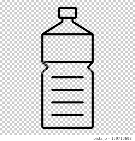 ペットボトルのシンプルなアイコンイラスト(線画)001 ペットボトルのシンプルなアイコンイラスト(線画)001 139713698