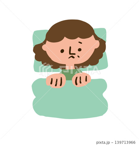 眠れない高齢女性のイラスト 眠れない高齢女性のイラスト 139713966