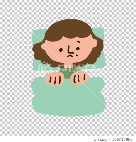 眠れない高齢女性のイラスト 眠れない高齢女性のイラスト 139713966