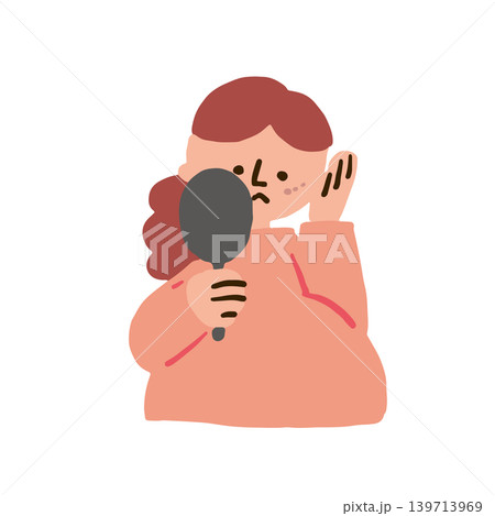 シミに悩む妊婦さんのイラスト 139713969