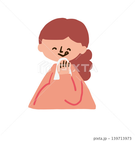 楽しく食べる妊婦さんのイラスト 139713973