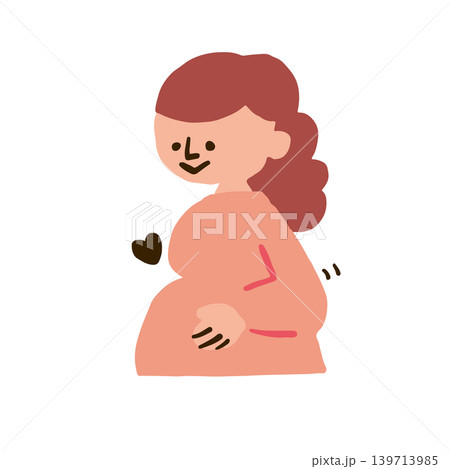 お腹をなでる妊婦さんのイラスト 139713985
