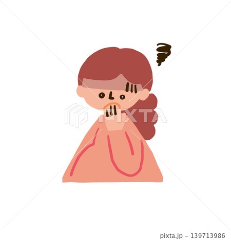 つわりで吐き気がある妊婦さんのイラスト つわりで吐き気がある妊婦さんのイラスト 139713986