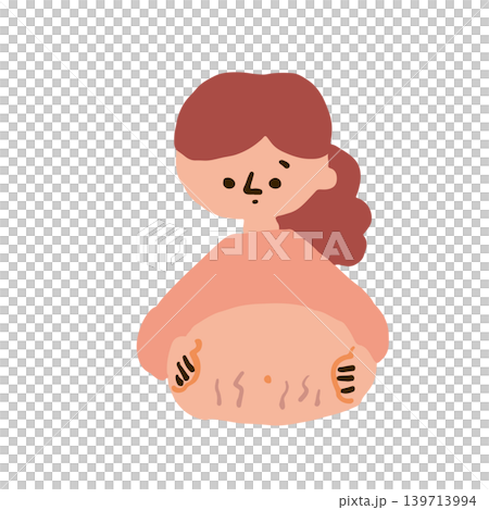 妊娠線が気になる妊婦さんのイラスト 妊娠線が気になる妊婦さんのイラスト 139713994