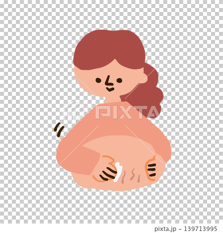 妊娠線のケアをする妊婦さんのイラスト 妊娠線のケアをする妊婦さんのイラスト 139713995