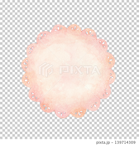 粉紅色圓形蕾絲插圖 139714309
