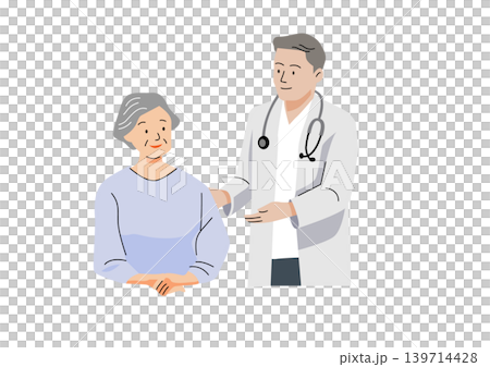 "Gentle Welfare and Care Vector Series": A woman talking with a doctor "Gentle Welfare and Care Vector Series": A woman talking with a doctor 139714428