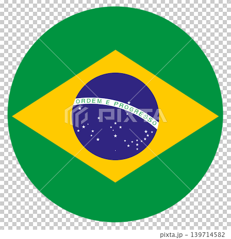 Flag of Brazil isolated in circle shape. 139714582