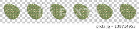 Green young pine cone line border decorative illustration with transparent background 139714953