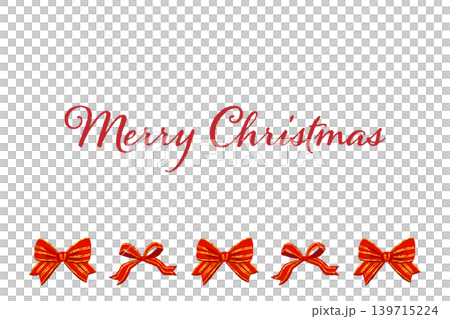 Horizontal Christmas card template with a simple red ribbon border at the bottom, transparent background. Horizontal Christmas card template with a simple red ribbon border at the bottom, transparent background. 139715224