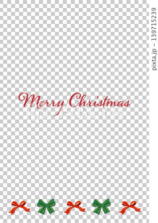 Vertical Christmas card template with red and green ribbon bottom border decoration and transparent background. Vertical Christmas card template with red and green ribbon bottom border decoration and transparent background. 139715239