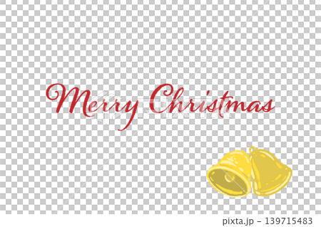 2つの黄色いベルの横型クリスマスカードテンプレート 背景透過 2つの黄色いベルの横型クリスマスカードテンプレート 背景透過 139715483
