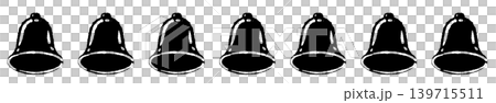 A monochrome illustration of a bell with densely packed lines and a border decoration, transparent background. A monochrome illustration of a bell with densely packed lines and a border decoration, transparent background. 139715511