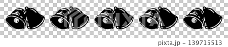 A monochrome illustration of a bell with diagonal line border decorations, transparent background. A monochrome illustration of a bell with diagonal line border decorations, transparent background. 139715513