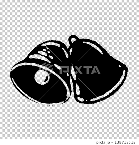 2つのベル モノクロペアイラスト 背景透過素材 139715518