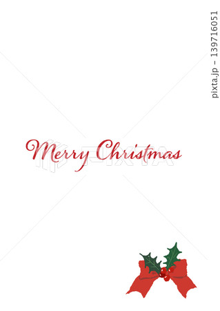 豪華な赤ストライプ柄リボンのコーナー装飾 縦型クリスマスカードテンプレート 背景透過 豪華な赤ストライプ柄リボンのコーナー装飾 縦型クリスマスカードテンプレート 背景透過 139716051