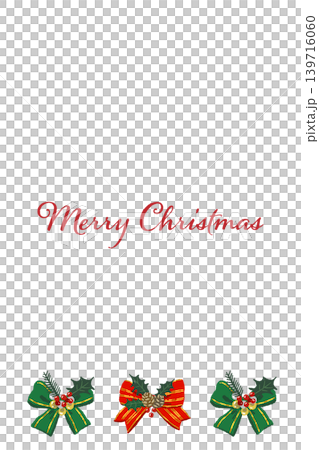 Luxurious red ribbon corner decoration, vertical Christmas card template, transparent background, 3 Luxurious red ribbon corner decoration, vertical Christmas card template, transparent background, 3 139716060