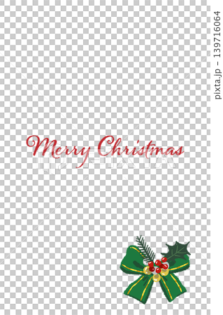 豪華なミックスリボンのコーナー装飾 縦型クリスマスカードテンプレート 背景透過 豪華なミックスリボンのコーナー装飾 縦型クリスマスカードテンプレート 背景透過 139716064