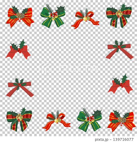 Luxurious ribbon square frame decoration illustration with transparent background Luxurious ribbon square frame decoration illustration with transparent background 139716077