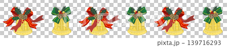 Luxurious red striped ribbon and bell line border decoration illustration, transparent background 2 Luxurious red striped ribbon and bell line border decoration illustration, transparent background 2 139716293