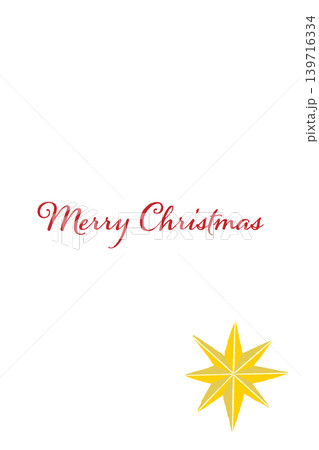 ゴールドの八芒星のコーナー装飾 縦型クリスマスカードテンプレート 背景透過 139716334