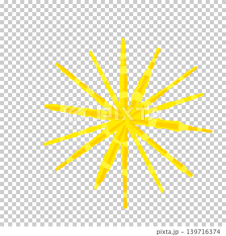 ゴールドの放射状の光(星) 単体イラスト 背景透過 ゴールドの放射状の光(星) 単体イラスト 背景透過 139716374