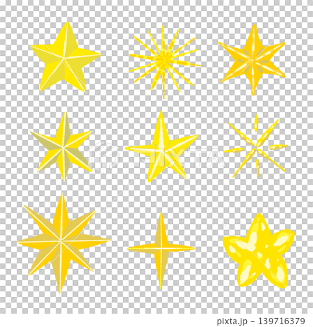 Gold Star Assorted Illustration Set (Transparent Background) Gold Star Assorted Illustration Set (Transparent Background) 139716379