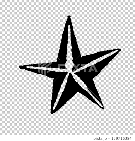 Classic pentagram, monochrome single illustration, transparent background. Classic pentagram, monochrome single illustration, transparent background. 139716384