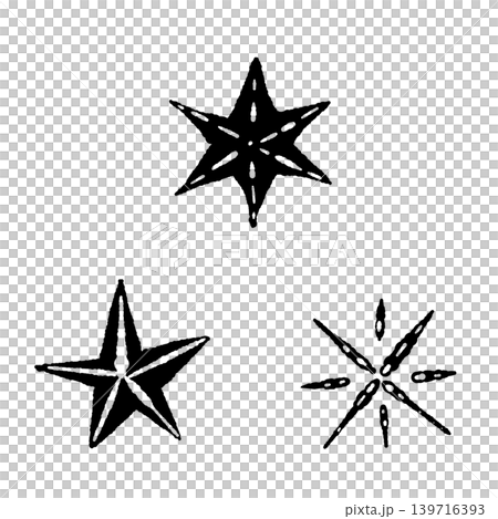 單色星形三件套 B（插圖素材，透明背景） 139716393