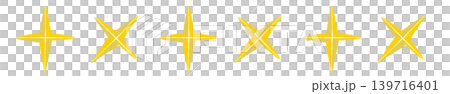 Gold four-pointed star (cross) line border decorative illustration with transparent background. Gold four-pointed star (cross) line border decorative illustration with transparent background. 139716401